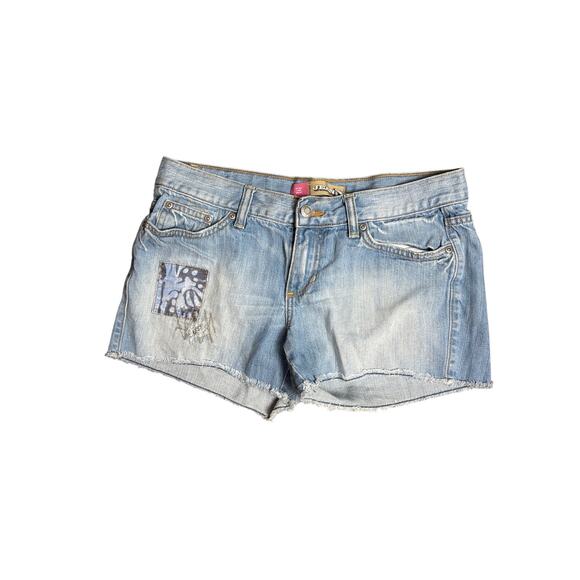 Old Navy Y2K patchwork ultra low rise denim jean shorts 8 - Picture 1 of 4